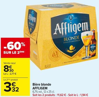 Carrefour Market Affligem bière blonde offre