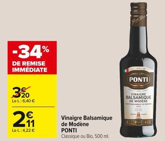 Carrefour Market Ponti vinaigre balsamique de modène offre