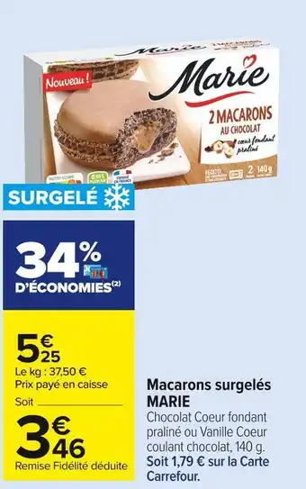 Carrefour Market Marie macarons surgelés offre