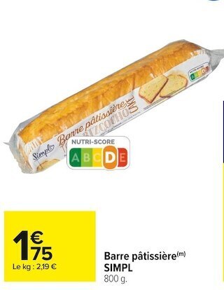 Carrefour Market Simpl barre pâtissière offre