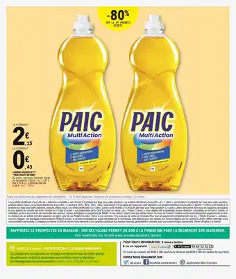 E.Leclerc Express Liquide Vaisselle "Paic Multi Action" offre