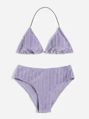SheIn Fille adolescente bikini ras-du-cou texturé dos-nu offre