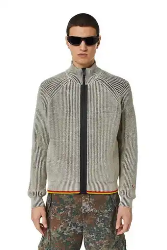 Cardigan à col montant avec effet traité