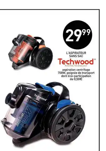 Stokomani L'aspirateur Sans Sac Techwood offre