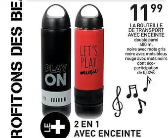 Stokomani La Bouteille De Transport Avec Enceinte offre