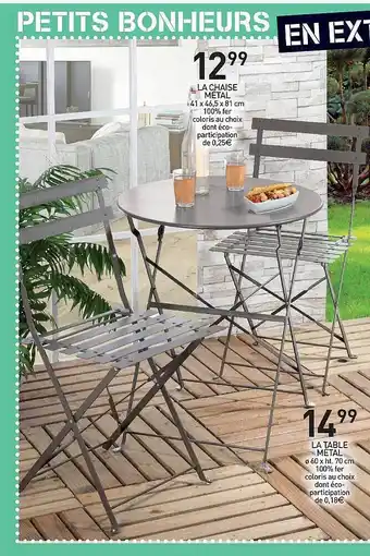 Stokomani La Table Métal , La Chaise Métal offre
