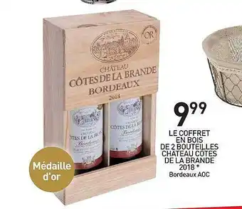 Stokomani Le Coffret En Bois De 2 Bouteilles Château Côtes De La Brande offre
