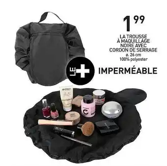 Stokomani La Trousse à Maquillage Noir Avec Cordon De Serrage offre