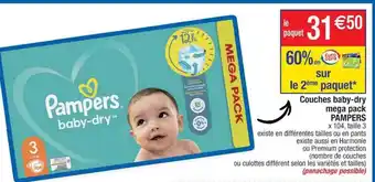 Cora x Carrefour Couches Baby-dry Méga Pack Pampers offre