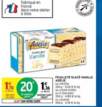Intermarché Hyper Feuilleté Glacé Vanille Adélie offre