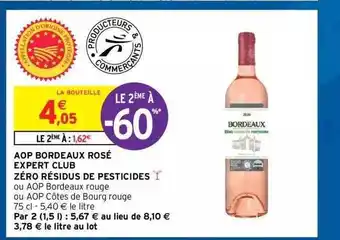 Intermarché Hyper Aop Bordeaux Rosé Expert Club Zéro Résidus De Pesticides offre