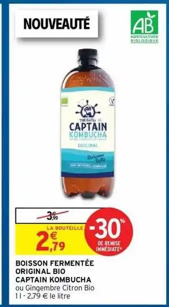 Intermarché Hyper Boisson Fermentée Original Bio Captain Kombucha offre