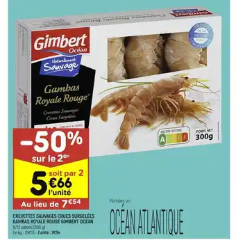 Leader Price Crevettes Sauvages Crues Surgelées Gambas Royale Rouge Gimbert Ocean offre