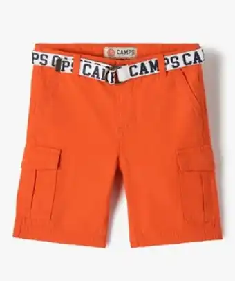 Gémo Bermuda garçon cargo avec ceinture - camps united vue1 - camps united - gemo offre