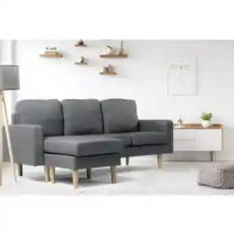 Conforama Canapé d'angle réversible en tissu "gabby" - 3 places - gris offre