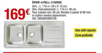 Brico Dépôt évier «lyell» 2 Cuves offre