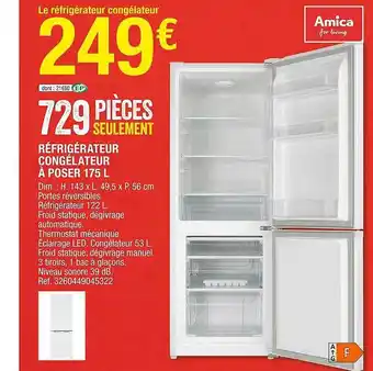 Brico Dépôt Réfrigérateur Congélateur à Poser offre