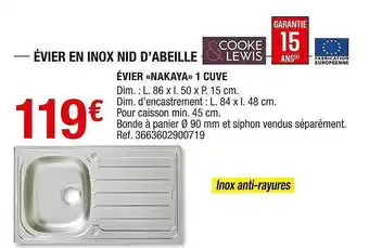 Brico Dépôt évier En Inox Nid D'abeille évier «nakaya» 1 Cuve offre