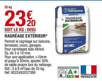 Brico Dépôt Ragréage Extérieur offre