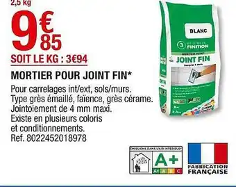 Brico Dépôt Mortier Pour Joint Fin offre
