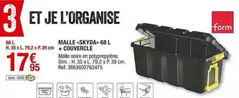 Brico Dépôt Malle «skyda» 68l + Couvercle offre