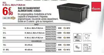 Brico Dépôt Bac De Rangement Alimentaire «xago» offre