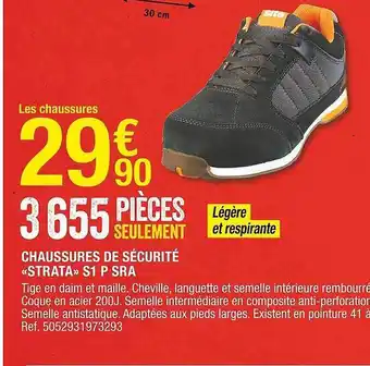 Brico Dépôt Chaussures De Sécurité «strata» S1 P Sra offre