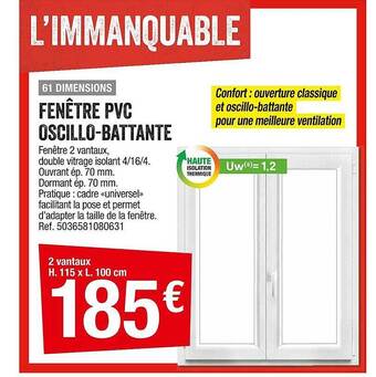 Brico Dépôt Fenêtre Pvc Oscillo-battante offre