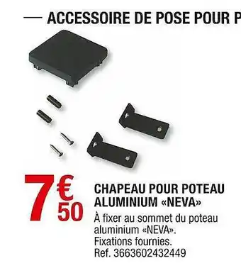 Brico Dépôt Chapeau Pour Poteau Aluminium «neva» offre