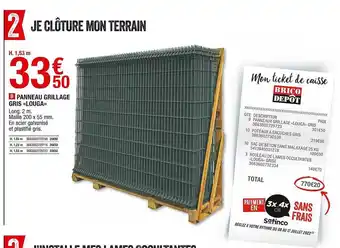 Brico Dépôt Panneau Grillage Gris «louga» offre
