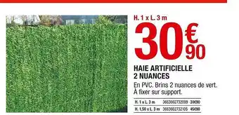 Brico Dépôt Haie Artificielle 2 Nuances offre