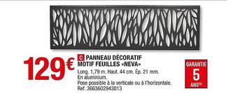 Brico Dépôt Panneau Décoratif Motif Feuilles «neva» offre