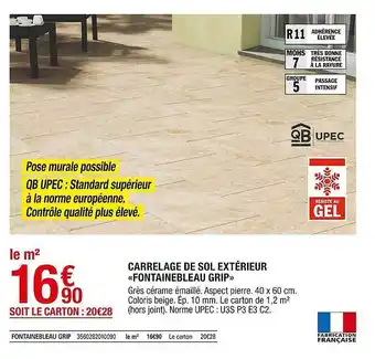 Brico Dépôt Carrelage De Sol Extérieur «fontainebleau Grip» offre