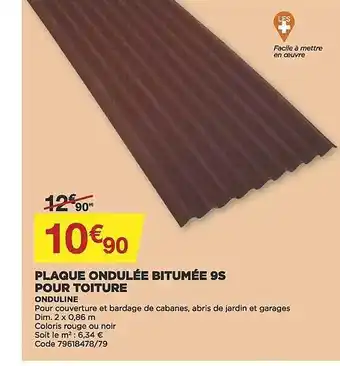 Plaque Ondulée Bitumée 9s Pour Toiture Onduline