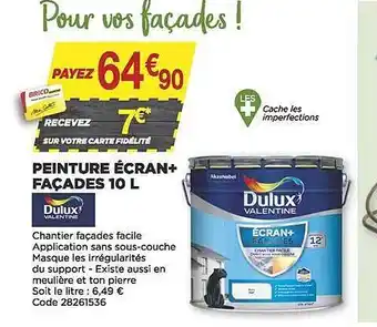 Bricomarché Peinture écran + Façades 10l Dulux offre