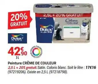 Bricorama Peinture Crème De Couleur Dulux offre