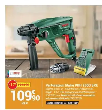 Bricorama Perforateur Filaire Pbh 2500 Sre Bosch offre