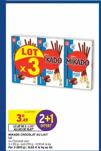 Intermarché Hyper Mikado Chocolat Au Lait Lu offre