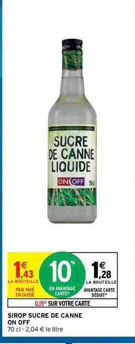 Intermarché Hyper Sirop Sucre De Canne On Off offre