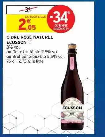 Intermarché Hyper Cidre Rosé Naturel écusson offre