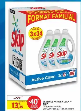 Intermarché Hyper Lessives Active Clean Skip offre