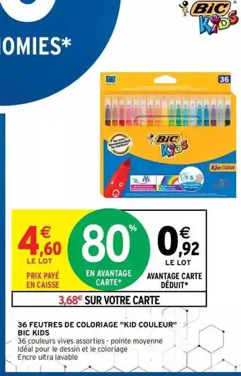 Intermarché Hyper 36 Feutres De Coloriage offre