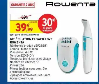 Kit épilation Flower Love Rowenta
