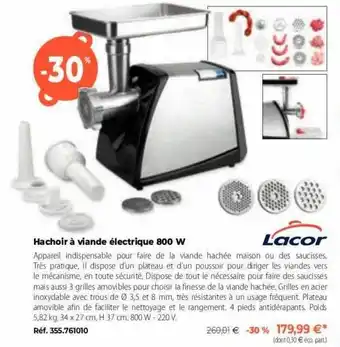 Mathon Hachoir à Viande électrique 800 W Lacor offre