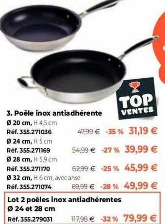 Mathon Poêle Inox Antiadhérente offre