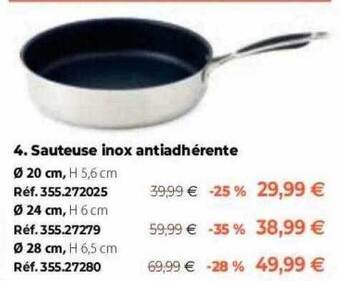Mathon Sauteuse Inox Antiadhérente offre
