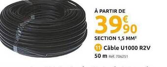 Mr Bricolage Câble U1000 R2v 50 M offre