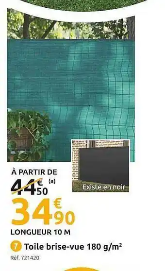 Mr Bricolage Toile Brise-vue 180 G-m² offre