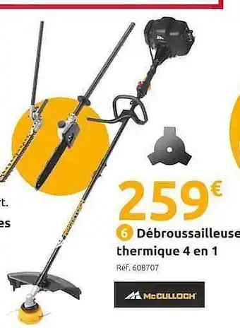 Mr Bricolage Débroussailleuse Thermique 4 En 1 McCulloch offre