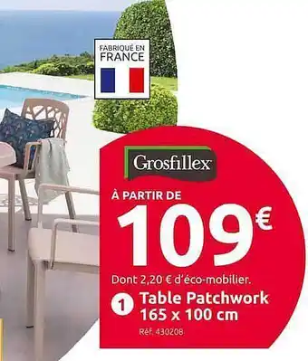 Mr Bricolage Table Patchwork 165 X 100 Cm Grosfillex offre